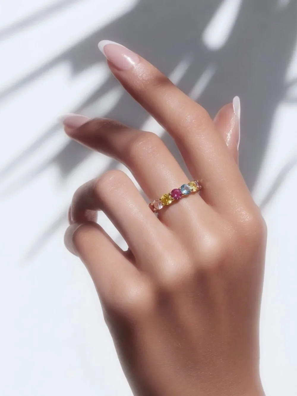 Natural Multicolor Sapphire Ring Size 6.5 14k Gold 1.05 TCW Certified 601232